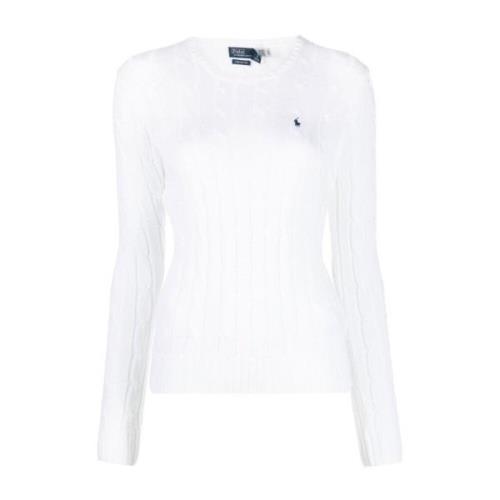 Polo Ralph Lauren Vita Sweaters med Broderad Pony White, Dam