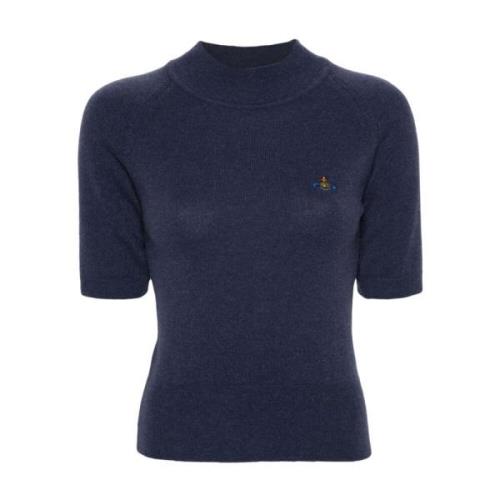 Vivienne Westwood Indigo Blå Ull-Kashmir Blandad Stickad Top Blue, Dam