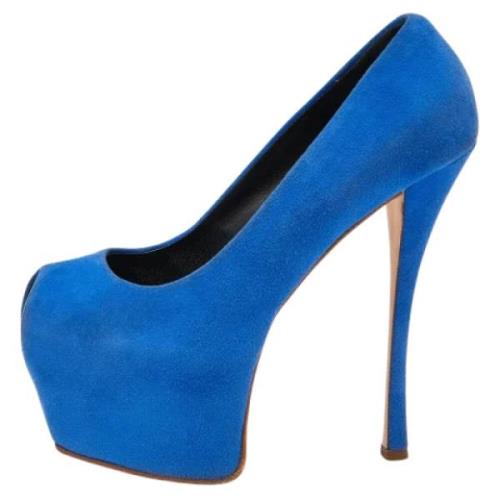 Giuseppe Zanotti Pre-owned Pre-owned Mocka klackskor Blue, Dam