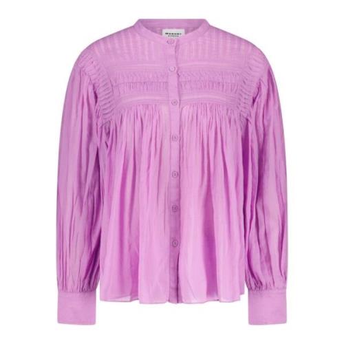 Isabel Marant Plalia Blus med Ballongärmar Pink, Dam