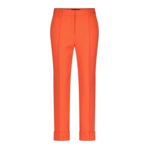 Marc Cain High-Waist Byxor med Raka Ben Orange, Dam