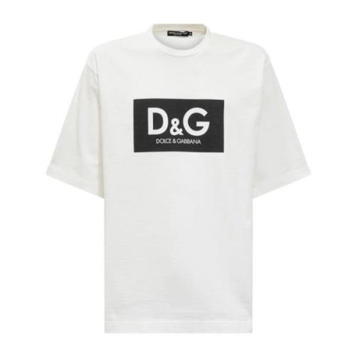 Dolce & Gabbana Herr Bomull Logo T-Shirt White, Herr