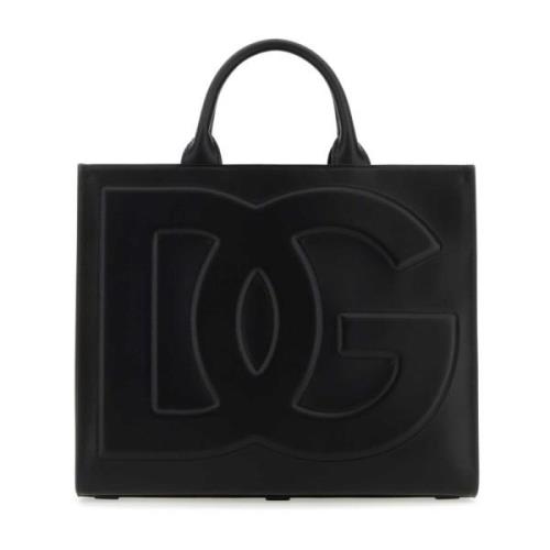 Dolce & Gabbana Svart läder DG Daily shoppingväska Black, Dam