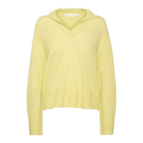 InWear Lime Sorbet V-Hals Tröja Yellow, Dam