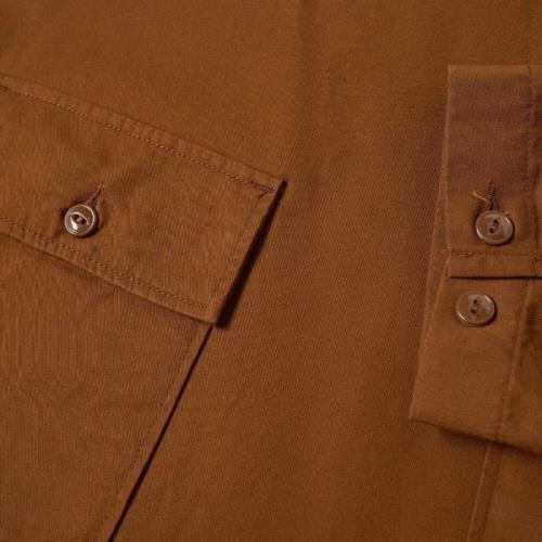 Engineered Garments Twill cagoule skjorta slipad Huvtröja Brown, Herr