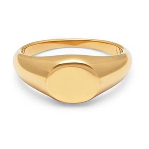 Nialaya Guld Mini Signet Ring Yellow, Herr