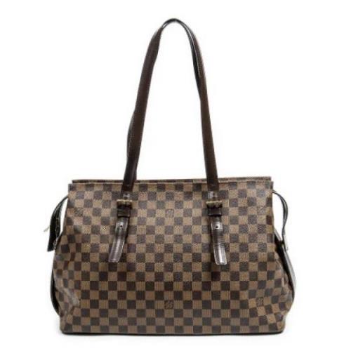 Louis Vuitton Vintage Pre-owned Tyg axelremsvskor Brown, Dam