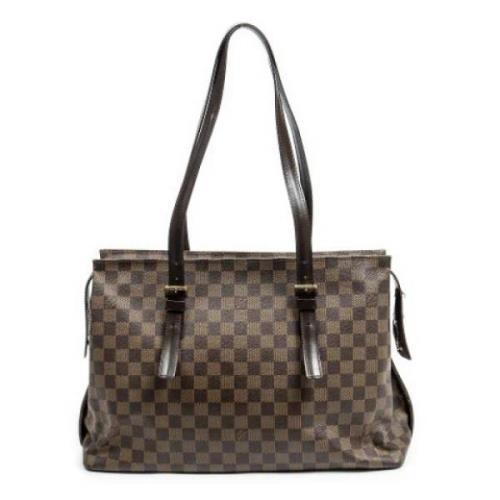 Louis Vuitton Vintage Pre-owned Tyg axelremsvskor Brown, Dam