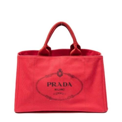 Prada Vintage Pre-owned Canvas prada-vskor Red, Dam