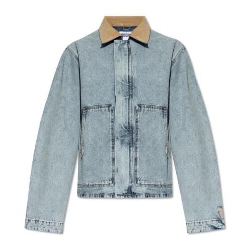 Moschino Jeansjacka med vintageeffekt Blue, Herr