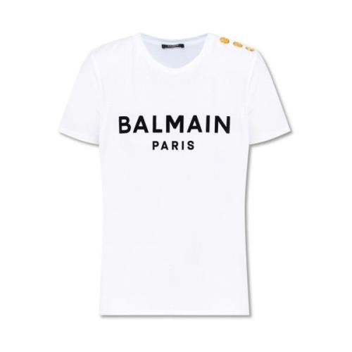 Balmain Logo T-shirt White, Dam