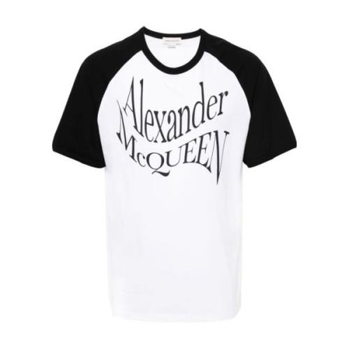 Alexander McQueen Logo Print Crew Neck T-shirts och Polos White, Herr