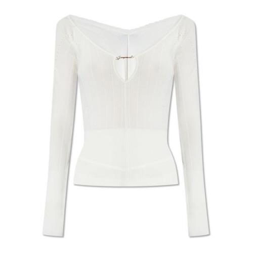 Jacquemus Pralu ribbed top White, Dam