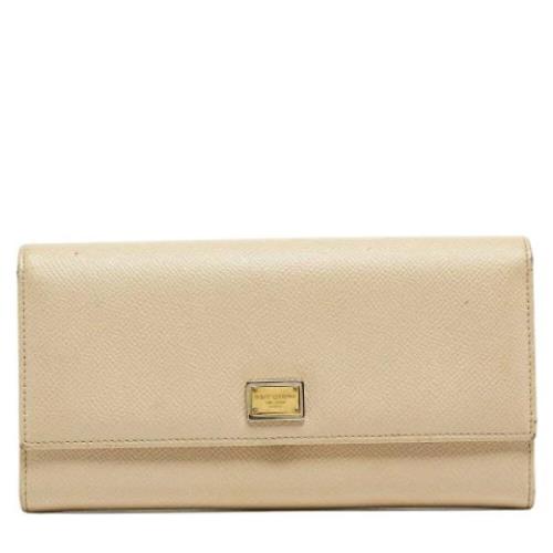 Dolce & Gabbana Pre-owned Pre-owned Laeder plnbcker Beige, Dam