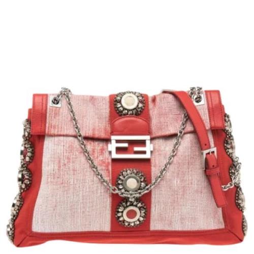 Fendi Vintage Pre-owned Canvas fendi-vskor Red, Dam