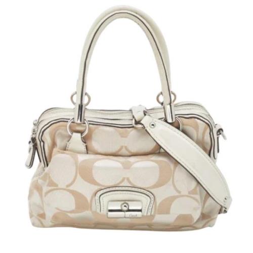 Coach Pre-owned Pre-owned Canvas handvskor Beige, Dam