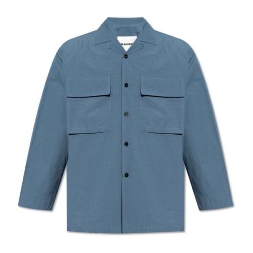 Jil Sander Bomullsskjorta Blue, Herr