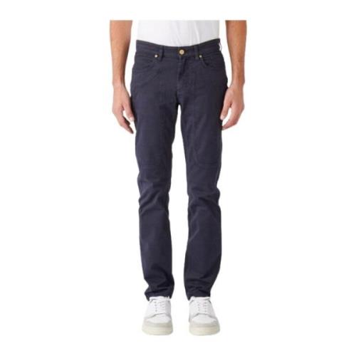 Jeckerson Herr Bomull Slim Fit Femficksbyxor Blue, Herr