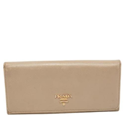 Prada Vintage Pre-owned Laeder plnbcker Beige, Dam