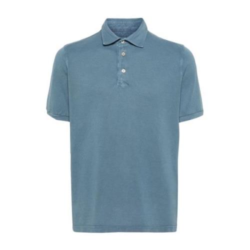 Fedeli Slim Fit Bomull Polo Tröja Blue, Herr