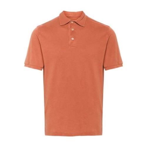 Fedeli Slim Fit Bomull Polo Tröja Orange, Herr