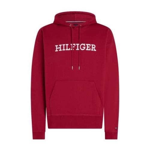 Tommy Hilfiger Herr Berry/Red Hoodie Red, Herr