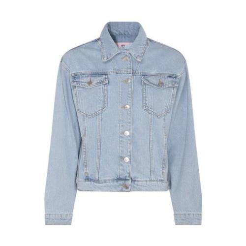 Chiara Ferragni Collection Denimblå Mediumjacka med Broderad Logotyp B...