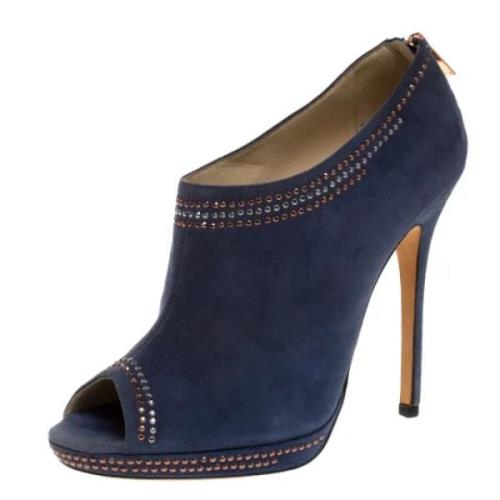 Jimmy Choo Pre-owned Pre-owned Mocka stvlar Blue, Dam