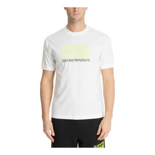 Emporio Armani EA7 Mönstrad Logo T-shirt White, Herr