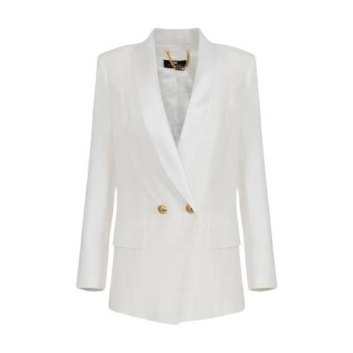 Elisabetta Franchi Mångsidig Giacca Blazer för Kvinnor White, Dam