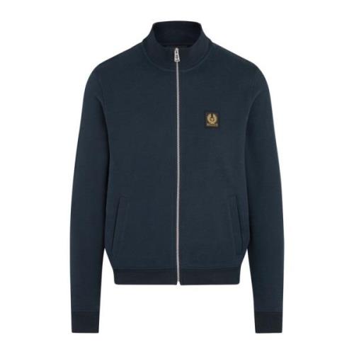 Belstaff Marinbl? Zip-Through Sweatshirt Blue, Herr