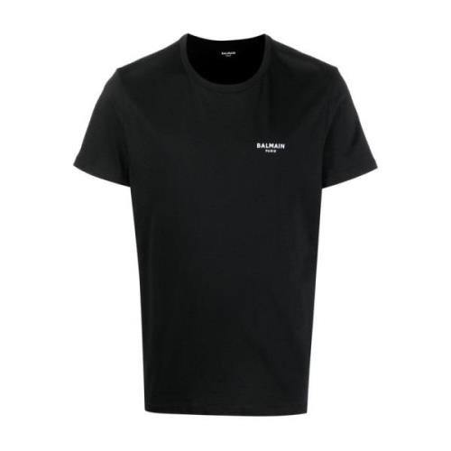 Balmain Lyxig Flock T-shirt Black, Herr