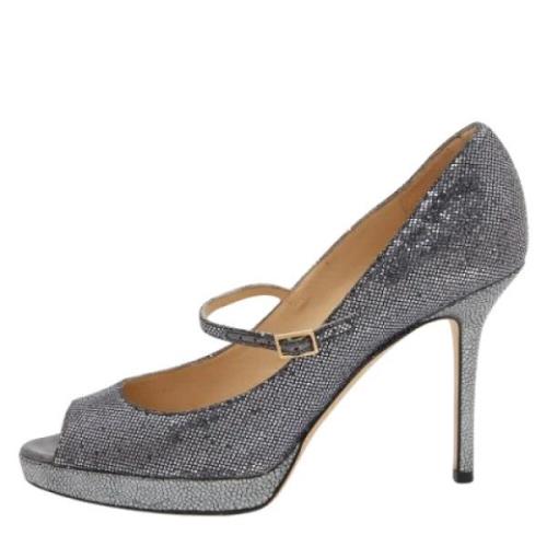 Jimmy Choo Pre-owned Pre-owned Tyg klackskor Gray, Dam