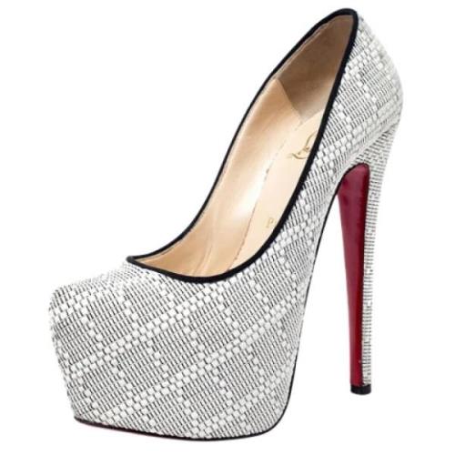 Christian Louboutin Pre-owned Pre-owned Raffia klackskor White, Dam