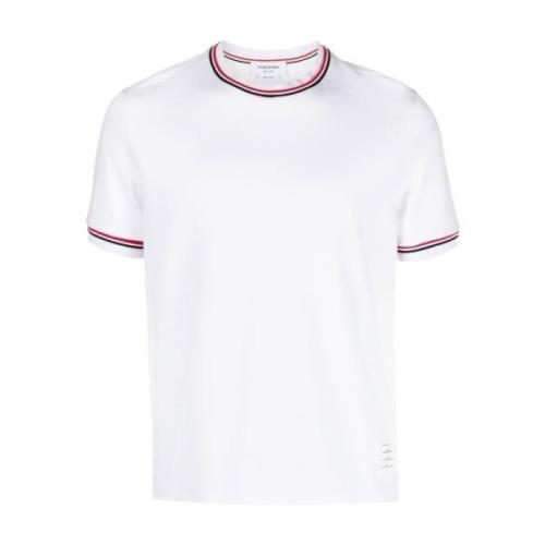 Thom Browne Vita T-shirts och Polos med 4bar Logo White, Herr