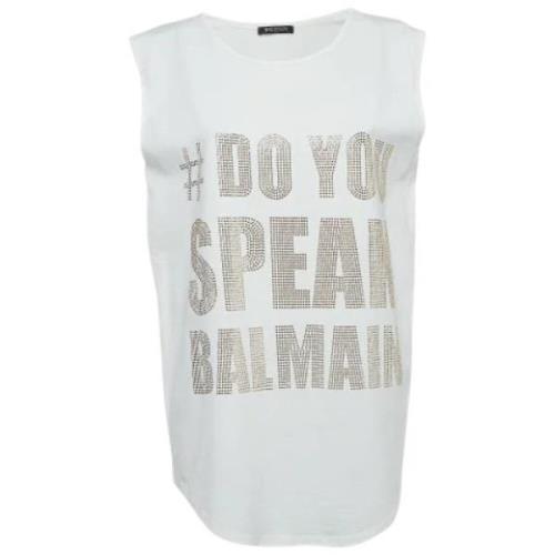 Balmain Pre-owned Pre-owned Bomull toppar White, Dam