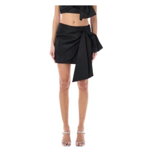 Msgm Svart Taffeta Minikjol Black, Dam