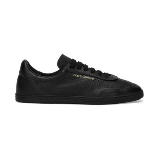 Dolce & Gabbana Svarta perforerade låga sneakers Black, Herr