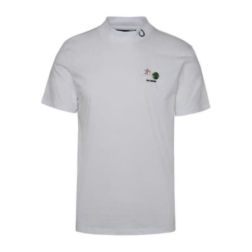 Fred Perry Vit bomull T-shirt med logobrodyr White, Herr