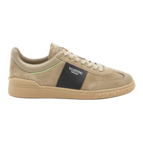 Valentino Garavani Beige Suede Low-Top Sneakers Beige, Herr