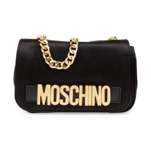 Moschino Satin axelväska Black, Dam