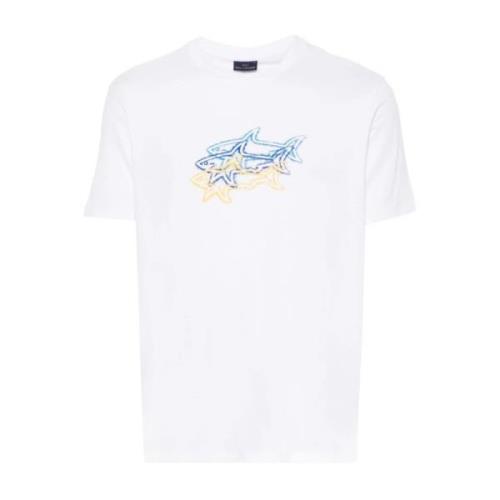 Paul & Shark Ekologisk bomullst-shirt, tillverkad i Tunisien White, He...