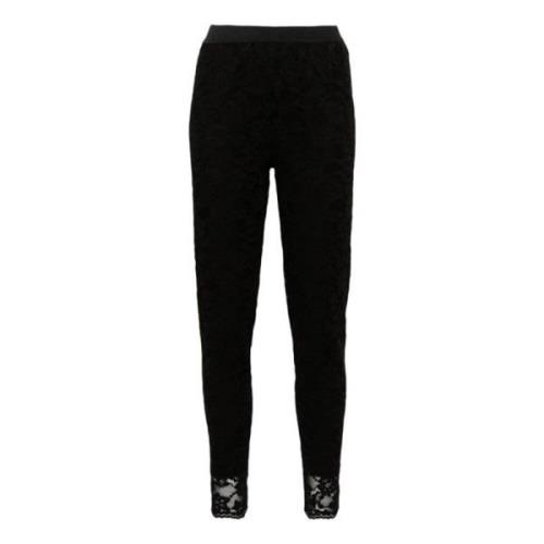 Twinset Svarta Spetsleggings Black, Dam