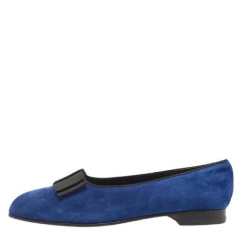 Manolo Blahnik Pre-owned Pre-owned Mocka lgskor Blue, Dam