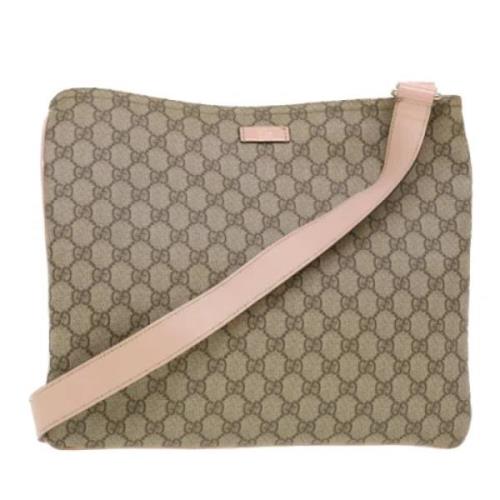 Gucci Vintage Beige Canvas Crossbody Väska Beige, Dam