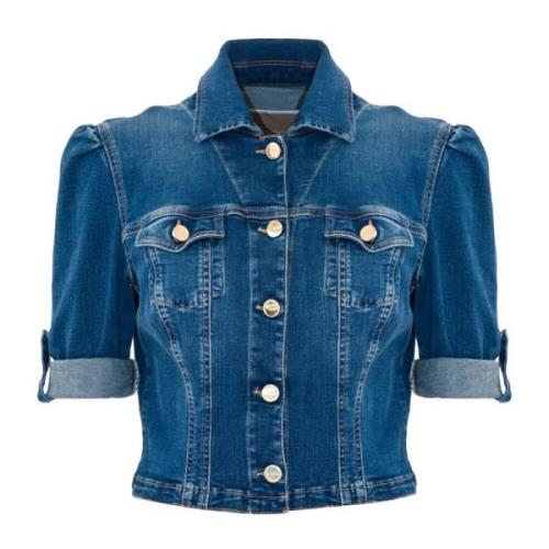 Kocca Kortärmad crop denimjacka Blue, Dam