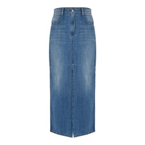 Kocca Denim Pennkjol med Fickor Blue, Dam