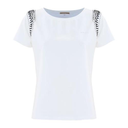 Kocca T-shirt med str och pärlbroderi White, Dam