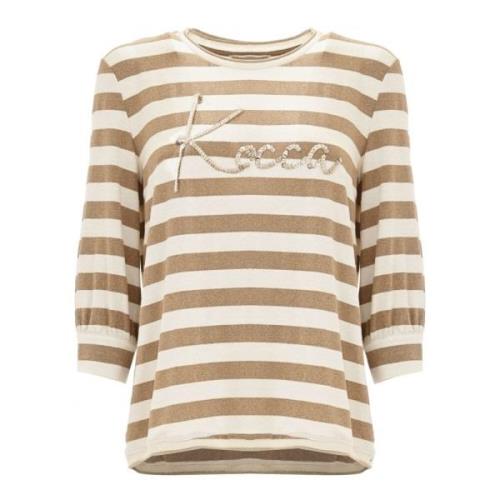 Kocca Randig blus med paljetter Beige, Dam