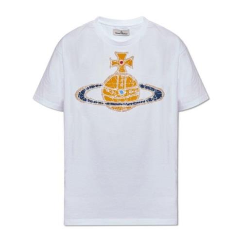 Vivienne Westwood ‘Time Machine’ T-shirt med tryck White, Herr